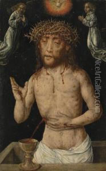 Christ As The Man Of Sorrows Oil Painting - Albrecht Bouts