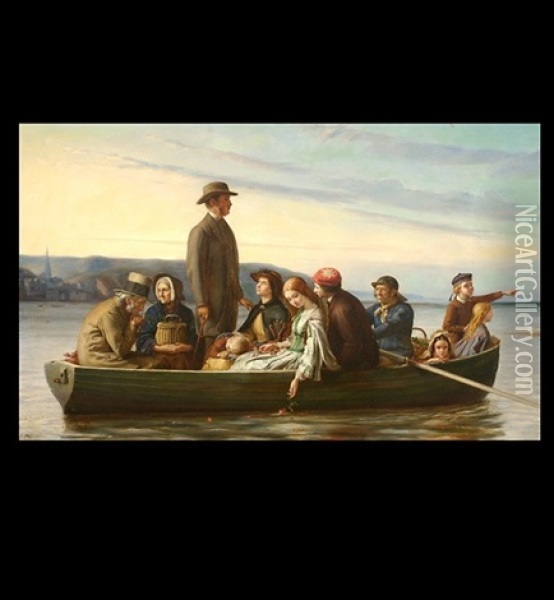 Crossing Home Oil Painting - Alexander Fraser the Younger
