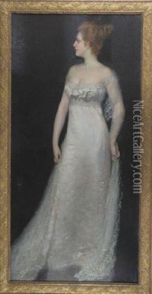 Portrait De Clara Ward, Princesse De Caraman-chimay Oil Painting - Antonio De La Gandara