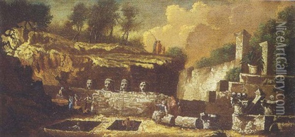 La Fouille Des Tombes Oil Painting - Jan de Momper