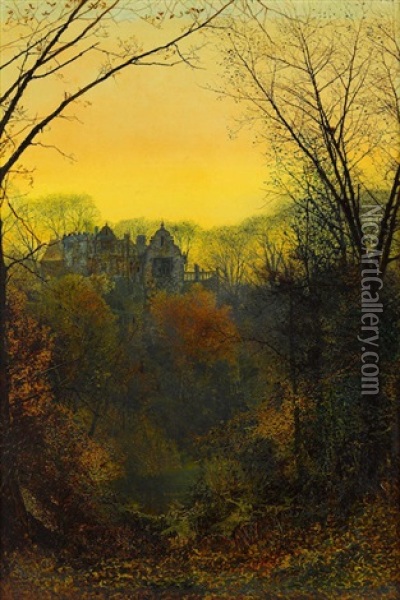 Twilight Oil Painting - John Atkinson Grimshaw