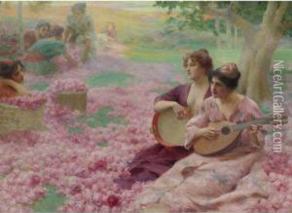 The Rose Festival Oil Painting - Henry Siddons Mowbray