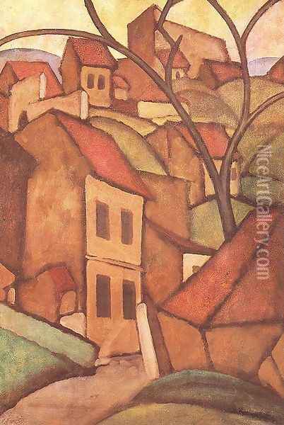 Taban Cityscape in Budapest 1910 Oil Painting - Sandor Galimberti