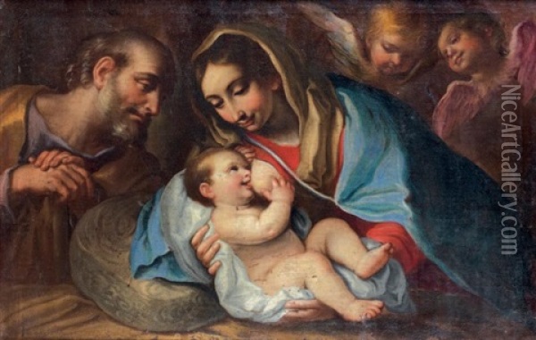 Sainte Famille Oil Painting - Domenico Piola