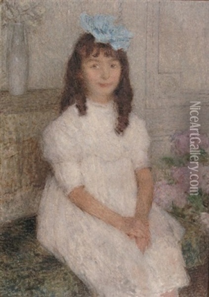 Portrait D'une Fillette Oil Painting - Ernest Joseph Laurent