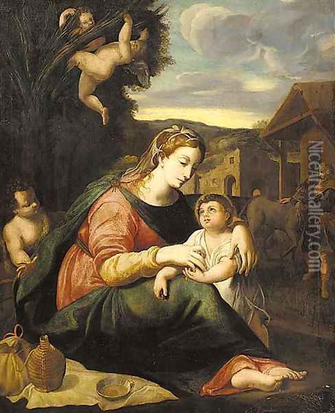 The Holy Family 2 Oil Painting - Raphael (Raffaello Sanzio of Urbino)