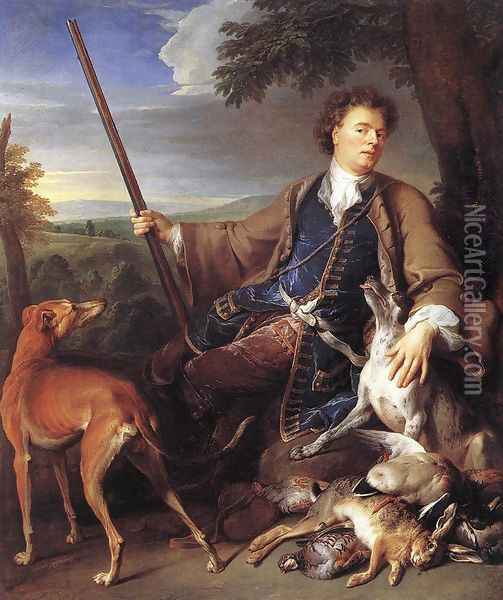 Self-Portrait as a Huntsman 1699 Oil Painting - Alexandre-Francois Desportes