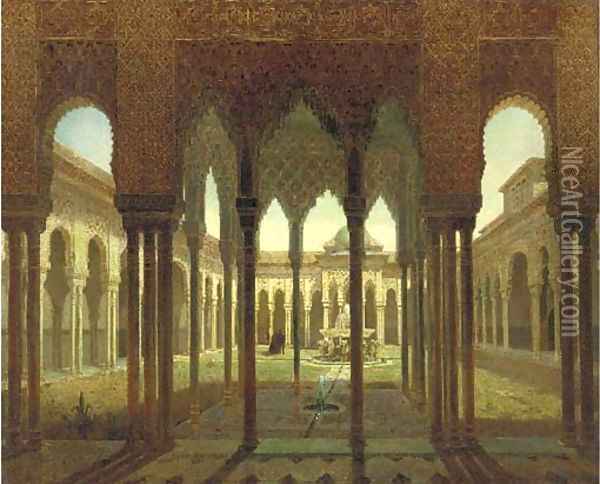 The Alhambra palace, Grenada Oil Painting - Spanish School