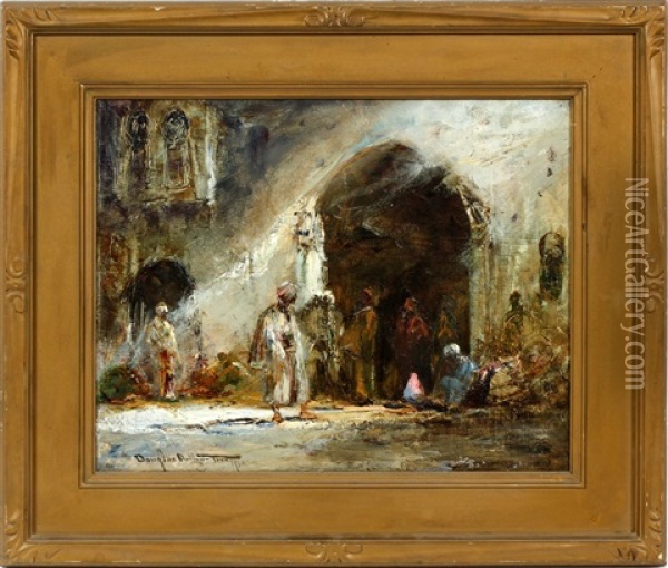 Figures In Archway Oil Painting - Douglas Arthur Teed
