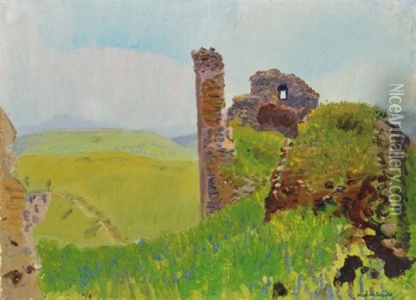 Castle Of Becko Oil Painting - Laszlo Mednyanszky