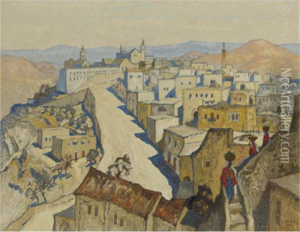 Bethlehem Oil Painting - Konstantin Ivanovich Gorbatov