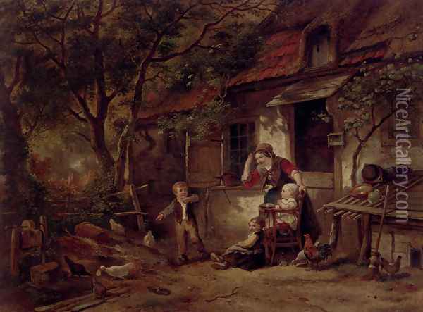 The Farmyard Thief Oil Painting - Herman Frederik Carel ten Kate