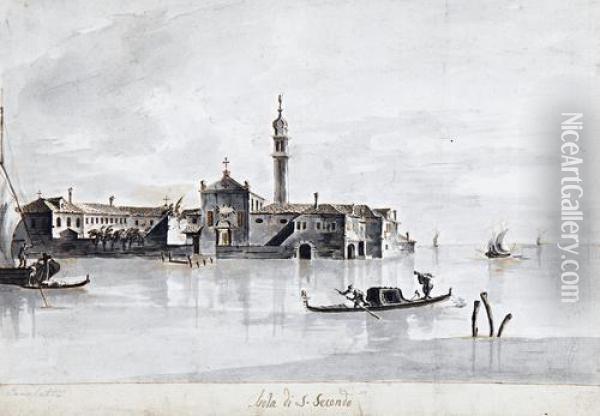 Isola Di S. Secondo Oil Painting - (Giovanni Antonio Canal) Canaletto