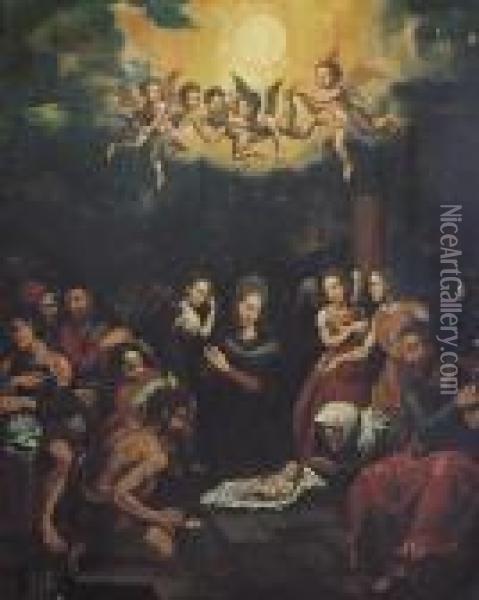 Adorazione Dei Pastori Oil Painting - Joachim Wtewael (Uytewael)