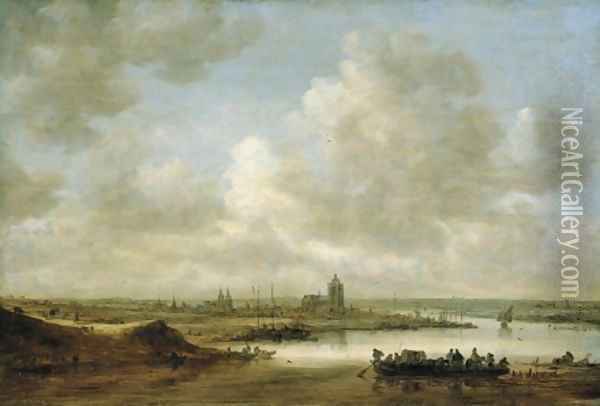 The Rhine at Arnhem 1645 Oil Painting - Jan van Goyen