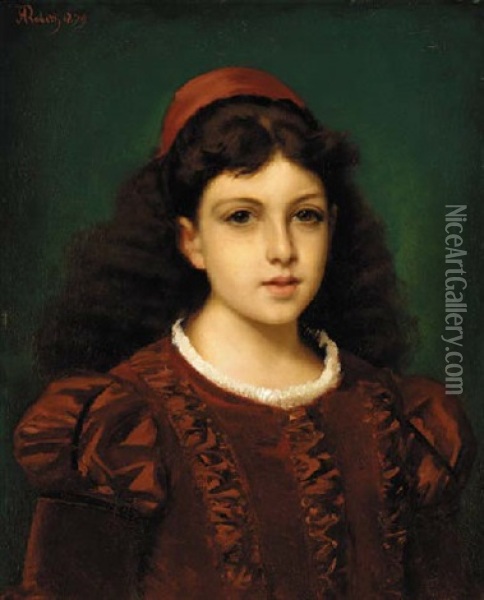 A Young Page Oil Painting - Alexandre Nestor Nicolas Robert