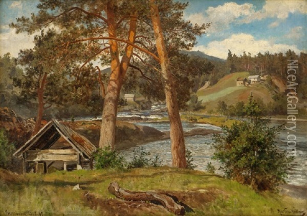 Fra Vossevangen 1862 Oil Painting - Morten Mueller