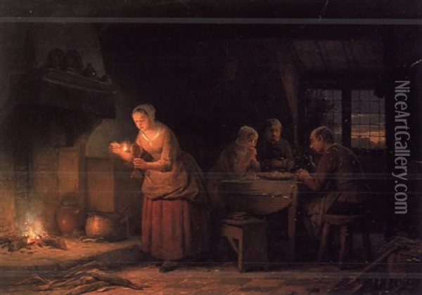 Le Crepuscule Oil Painting - Ferdinand de Braekeleer the Elder