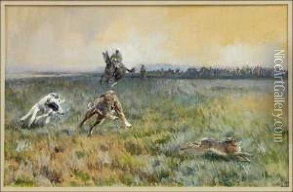 The Hunt Oil Painting - Gilbert Holiday