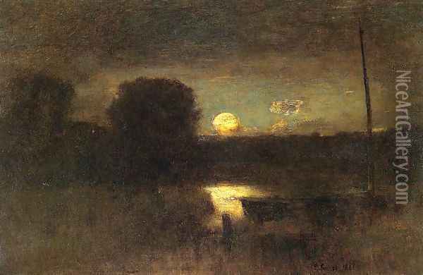 Moonrise Oil Painting - George Inness