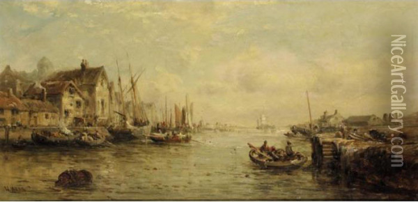 Isle Of Man Harbour Oil Painting - William Edward Webb