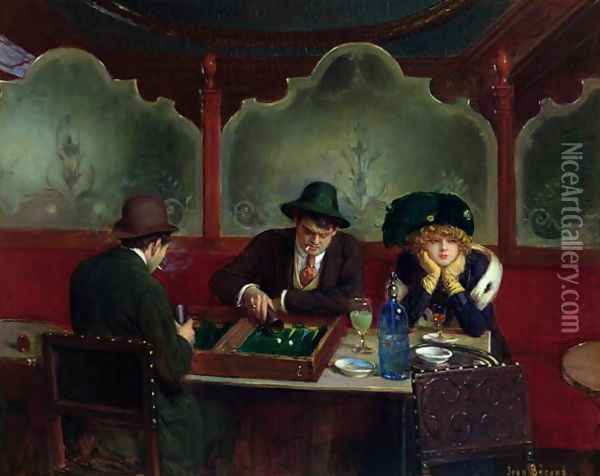 The Backgammon Players Oil Painting - Jean-Georges Beraud