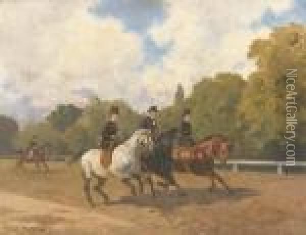 Trois Cavaliers Oil Painting - Jules Didier