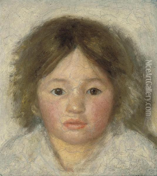 Head Of A Child Oil Painting - Susan H. Macdowell Eakins