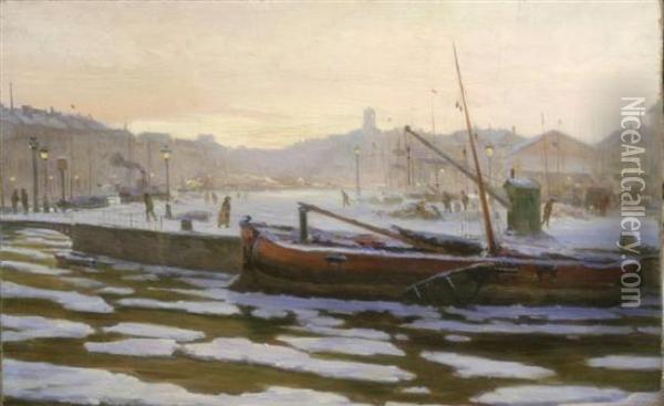 Winter, Bordeaux Oil Painting - Albert Baure