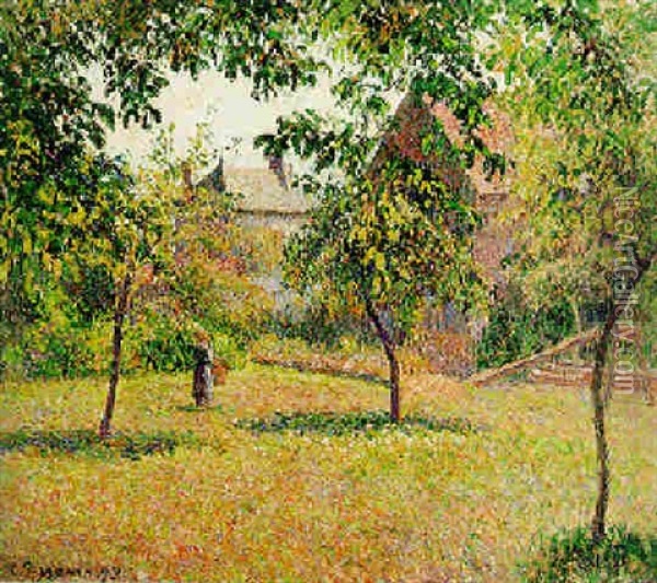 La Grange, Matin, Eragny Oil Painting - Camille Pissarro