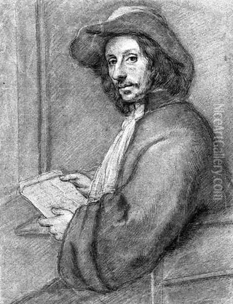 Portrait of a man, half-length, holding a letter Oil Painting - Dutch School