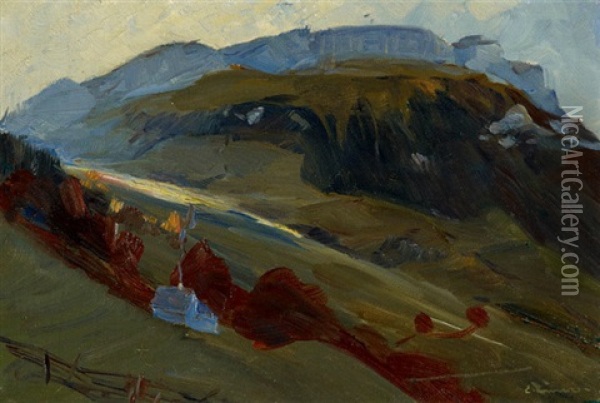 Alpsiegel Abend Oil Painting - Carl August Liner