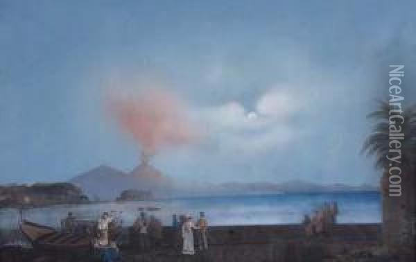 Napoli Da Mergellina Oil Painting - Antonio Coppola