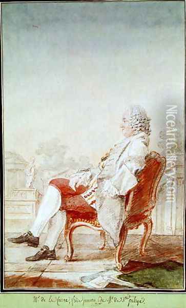 Monsieur de La Curne de Sainte-Palaye, 1760 Oil Painting - Louis Carrogis Carmontelle