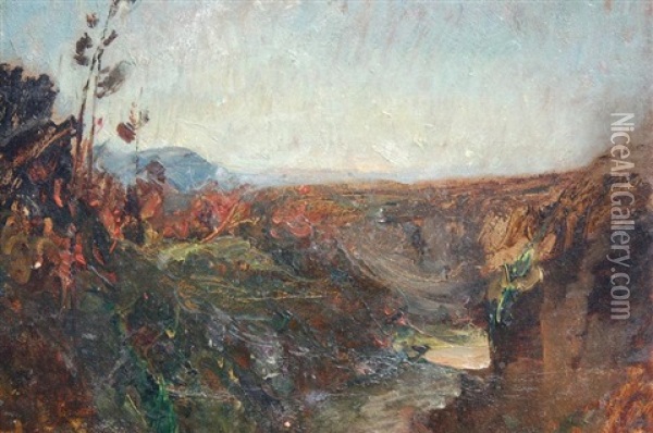 Gorges De La Fusa Oil Painting - Auguste Francois Ravier