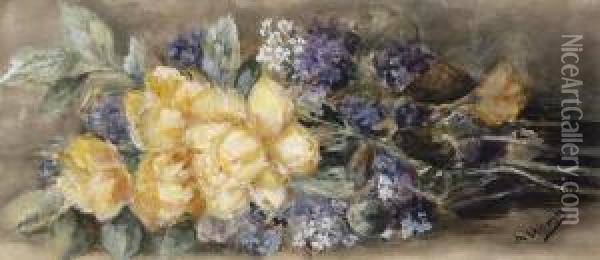 Still Life Of Flowers Oil Painting - Anna Maria Wuytiers-Blaauw