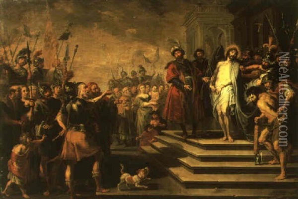 Christ Before Caiaphas Oil Painting - Willem van Herp the Elder