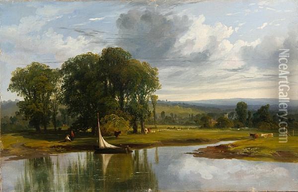 A View From Countess Wear Oil Painting - William Williams