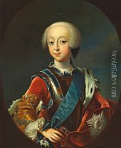 Portrait Of Frederik V As A Child Oil Painting - Andreas Moller