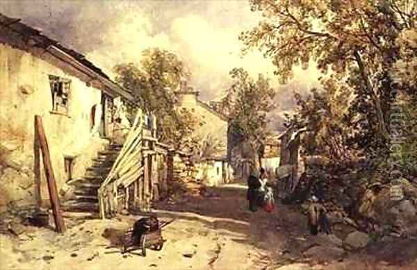 Village of Bowness, Cumberland Oil Painting - James Burrell-Smith