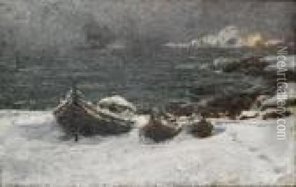 Vinterdag 1907 Oil Painting - Otto Sinding