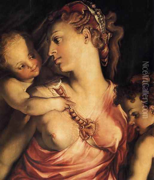 Charity (detail) 1554-58 Oil Painting - Francesco de' Rossi