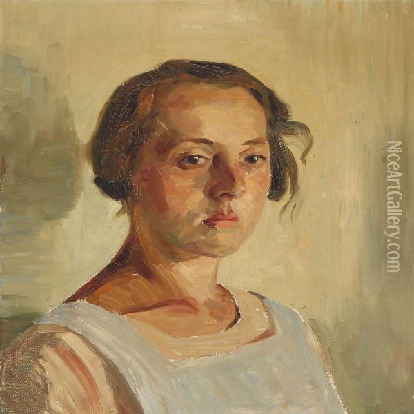 Portait Of The Artist's Daughter Oil Painting - Carl Vilhelm Meyer
