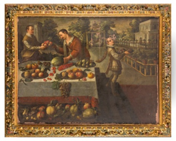Banquete En El Jardin De Una Villa Oil Painting -  Pozzoserrato