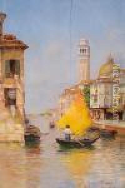 Scorcio Di Venezia Oil Painting - Rubens Santoro
