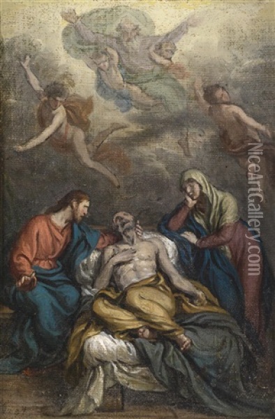 Der Tod Des Heiligen Joseph Oil Painting - Francesco Podesti