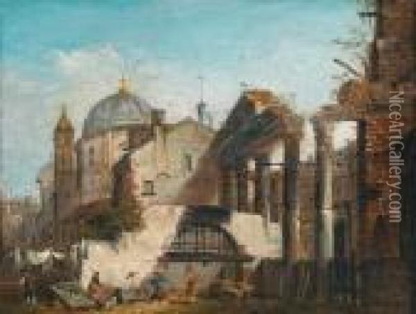 Veduta Di Una Citta Oil Painting - (Giovanni Antonio Canal) Canaletto