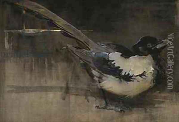 The Magpie Oil Painting - Joseph Crawhall