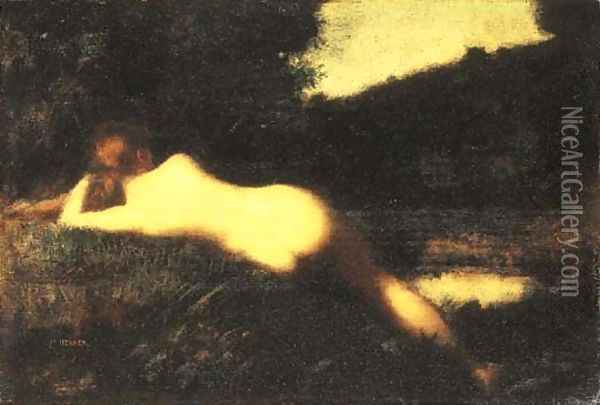 Reclining Nude Oil Painting - Jean-Jacques Henner