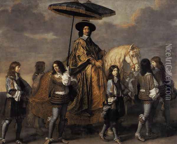 Chancellor Séguier at the Entry of Louis XIV into Paris 1655-61 Oil Painting - Charles Le Brun